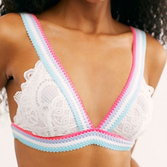 Free People Other - Free People Mika Lace Optic White Combo Bralette M